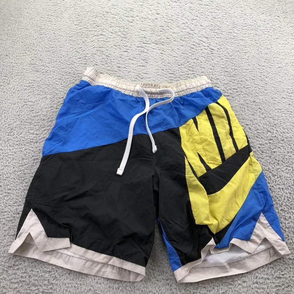 Nike Swim Trunks Mens Large Multicolor Colorblock Mesh Lined Drawstring Shorts